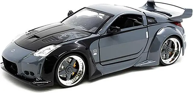 Alt view image 2 of 3 - D.K.'s Nissan 350Z Gray and Black with Graphics "Fast & Furious" Movie 1/24 Diecast Model Car by Jada