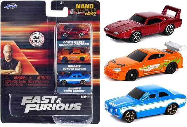 Main image of "Fast & Furious" 3 piece Set "Nano Hollywood Rides" Series 1 Diecast Model Cars by Jada
