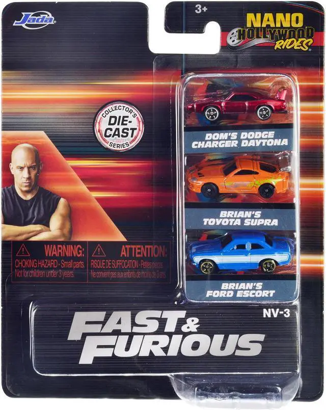 Alt view image 3 of 15 - "Fast & Furious" 3 piece Set "Nano Hollywood Rides" Series 1 Diecast Model Cars by Jada