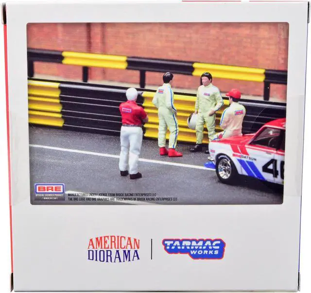 Alt view image 5 of 7 - "Race Drivers" 4 Piece Diecast Figure Set "BRE" for 1/64 Scale Models by Tarmac Works & American Diorama