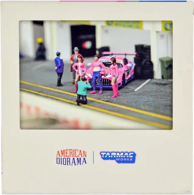 Alt view image 4 of 5 - "Race Day 2" 6 piece Diecast Figure Set for 1/64 Scale Models by Tarmac Works & American Diorama
