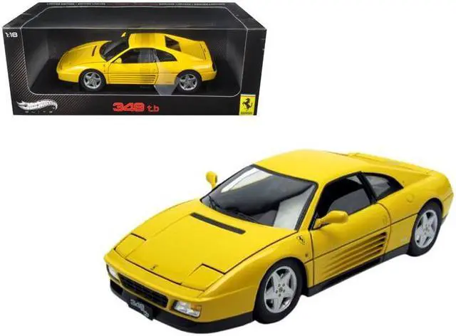 Alt view image 2 of 5 - 1989 Ferrari 348 TB Yellow Elite Edition 1/18 Diecast Car Model by Hotwheels