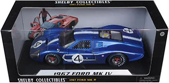Alt view image 7 of 8 - 1967 ford gt mk iv #4 blue lemans 24 hours l.ruby / d.hulme 1/18 by shelby collectibles sc426