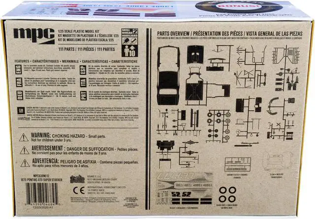 Alt view image 6 of 6 - Skill 2 Model Kit 1970 Pontiac GTO Super Stocker 1/25 Scale Model by MPC