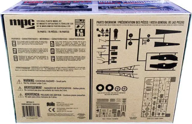 Alt view image 6 of 6 - Skill 2 Model Kit Ramchargers AA/Fuel Dragster 1/25 Scale Model by MPC