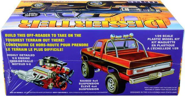 Alt view image 4 of 5 - Skill 2 Model Kit 1984 GMC Pickup Truck (Molded in Black) "Deserter" 1/25 Scale Model by MPC