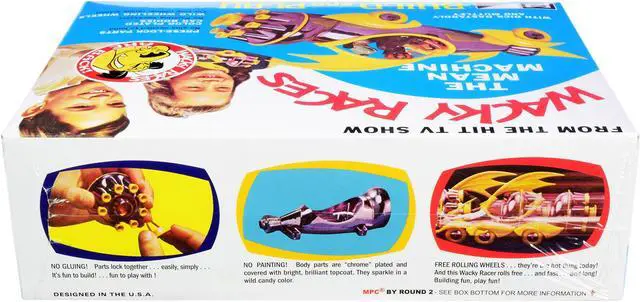 Alt view image 6 of 7 - Skill 2 Snap Model Kit The Mean Machine with Dick Dastardly and Muttley Figurines "Wacky Races" (1968) TV Series 1/25 Scale Model by MPC