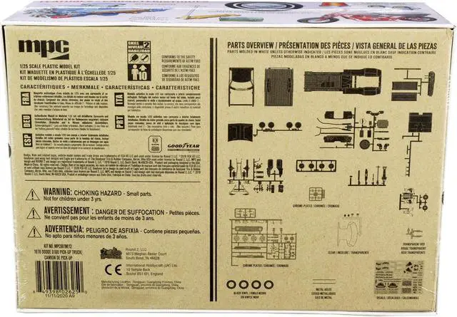 Alt view image 6 of 6 - Skill 2 Model Kit 1978 Dodge D100 Pickup Truck with Mini Bike 1/25 Scale Model by MPC