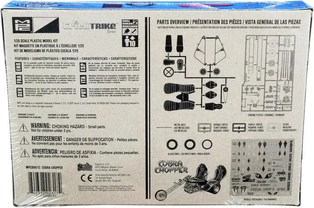Alt view image 6 of 6 - Skill 2 Model Kit Cobra Chopper "Trick Trikes" Series 1/25 Scale Model by MPC