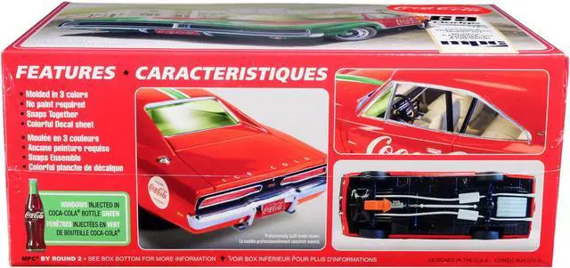 Alt view image 4 of 6 - Skill 3 Snap Model Kit 1969 Dodge Charger RT "Coca-Cola" 1/25 Scale Model by MPC