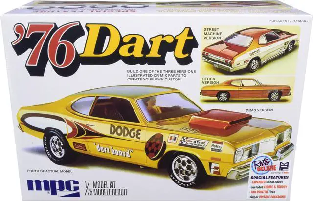 Alt view image 3 of 6 - Skill 2 Model Kit 1976 Dodge Dart Sport with Two Figurines 3 in 1 Kit 1/25 Scale Model by MPC