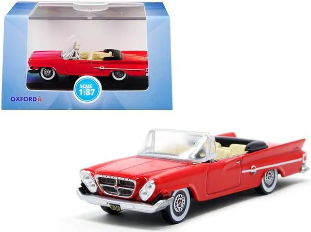 Alt view image 2 of 5 - 1961 Chrysler 300 Convertible Mardi Gras Red 1/87 (HO) Scale Diecast Model Car by Oxford Diecast