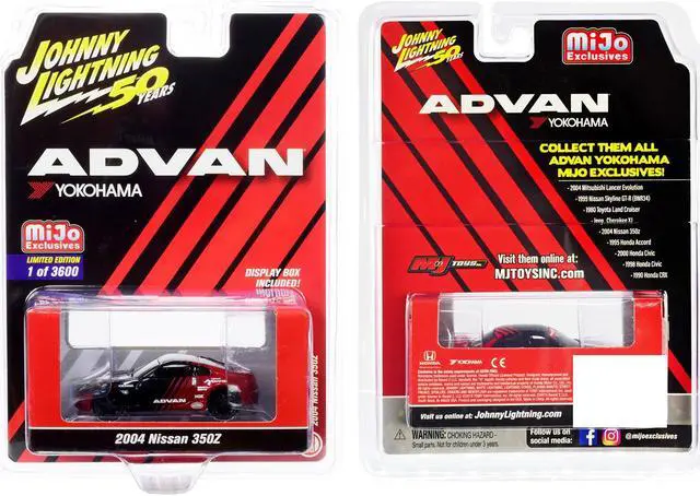 Alt view image 4 of 5 - 2004 Nissan 350Z ADVAN Yokohama "Johnny Lightning 50th Anniversary" Limited Edition to 3600 pieces Worldwide 1/64 Diecast Model Car by Johnny Lightning