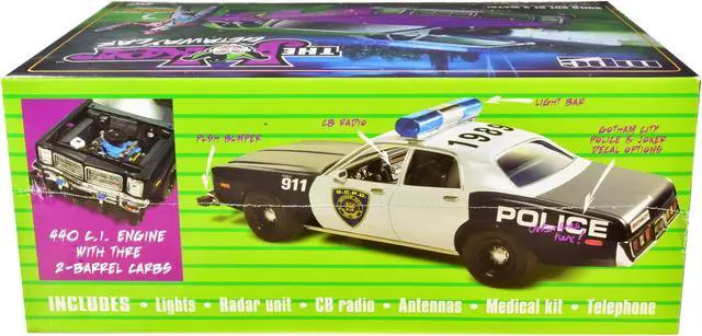 Alt view image 5 of 7 - Skill 2 Model Kit 1977 Dodge Monaco with Joker Resin Figurine \Batman\ 3-in-1 Kit 1/25 Scale Model by MPC"""