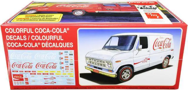 Alt view image 6 of 7 - Skill 3 Model Kit 1977 Ford Delivery Van with 2 Bottles Crates and Vending Machine "Coca-Cola" 1/25 Scale Model by AMT
