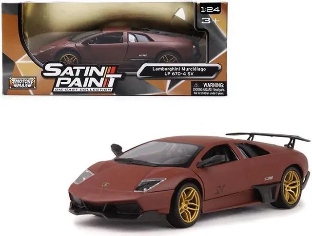 Alt view image 5 of 7 - Motormax 79503BR Lamborghini Murcielago Lp 670-4 Sv Matte Brown 1-24 Diecast Model Car