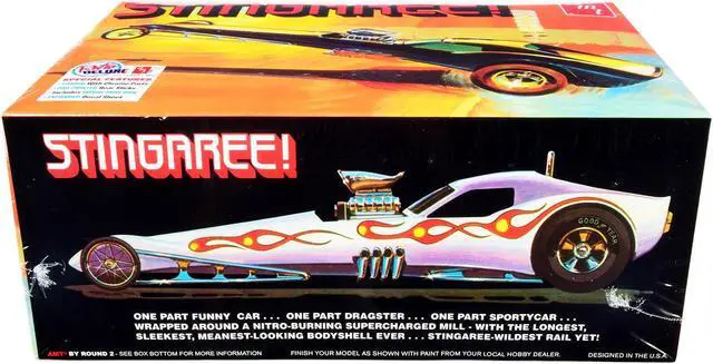 Alt view image 4 of 6 - Skill 2 Model Kit Stingaree Custom Dragster 1/25 Scale Model by AMT