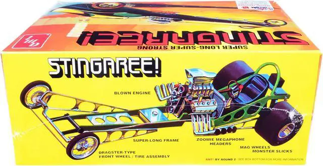 Alt view image 5 of 6 - Skill 2 Model Kit Stingaree Custom Dragster 1/25 Scale Model by AMT