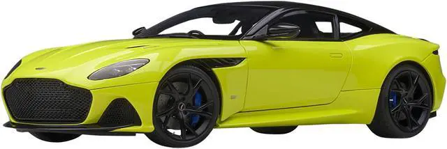 Alt view image 5 of 11 - Aston Martin DBS Superleggera RHD (Right Hand Drive) Lime Essence Green Metallic with Carbon Top and Carbon Accents 1/18 Model Car by Autoart