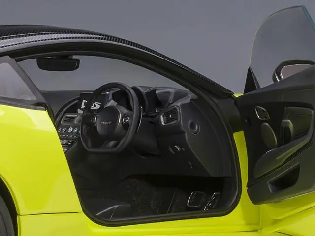 Alt view image 8 of 11 - Aston Martin DBS Superleggera RHD (Right Hand Drive) Lime Essence Green Metallic with Carbon Top and Carbon Accents 1/18 Model Car by Autoart