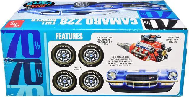 Alt view image 5 of 7 - Skill 2 Model Kit 1970 1/2 Chevrolet Camaro Z28 "Full Bumper" 1/25 Scale Model by AMT