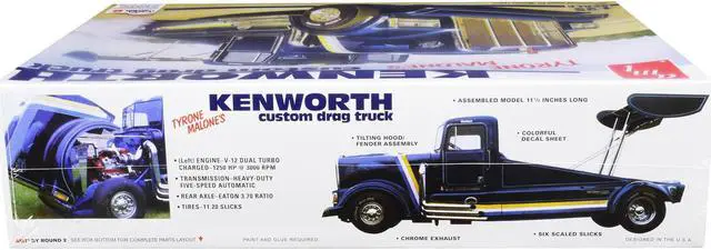 Alt view image 5 of 6 - Skill 3 Model Kit Tyrone Malone's Kenworth Custom Drag Truck 1/25 Scale Model by AMT