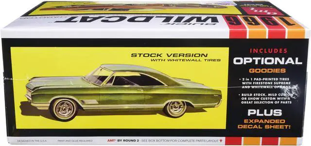 Alt view image 5 of 6 - Skill 2 Model Kit 1966 Buick Wildcat Hardtop 3 in 1 Kit 1/25 Scale Model by AMT