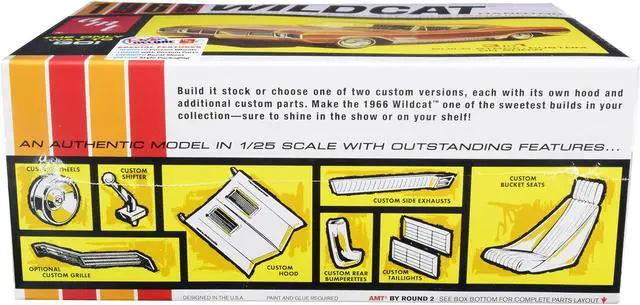 Alt view image 4 of 6 - Skill 2 Model Kit 1966 Buick Wildcat Hardtop 3 in 1 Kit 1/25 Scale Model by AMT