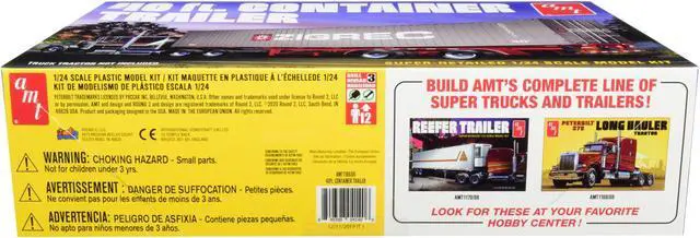 Alt view image 5 of 5 - Skill 3 Model Kit 40' Container Trailer 1/24 Scale Model by AMT