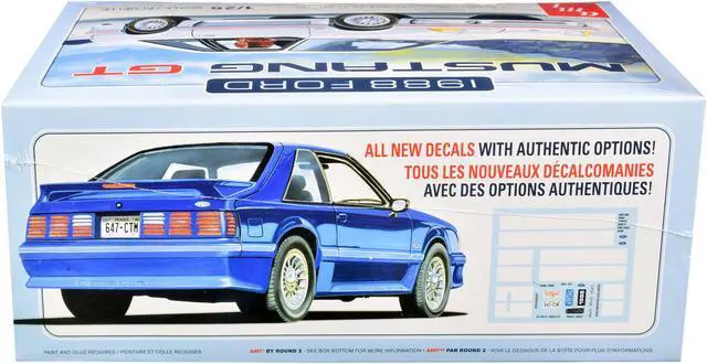 Alt view image 5 of 6 - Skill 2 Model Kit 1988 Ford Mustang GT 1/25 Scale Model by AMT
