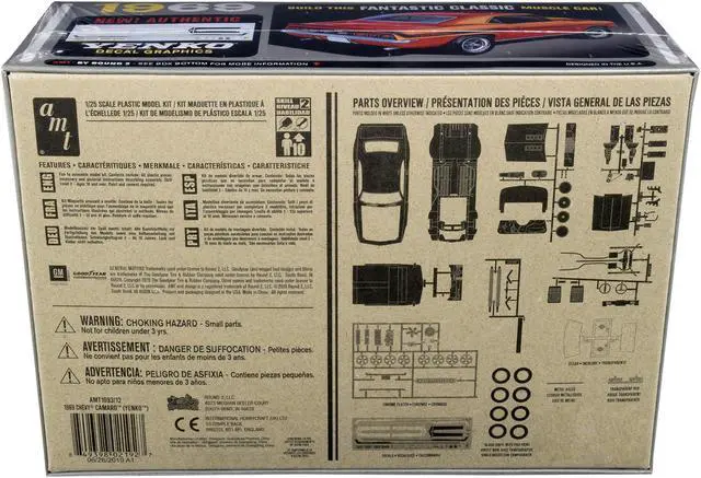 Alt view image 7 of 7 - Skill 2 Model Kit 1969 Chevrolet Camaro Yenko 1/25 Scale Model by AMT