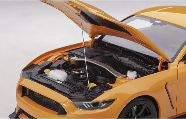 Alt view image 8 of 14 - Ford Mustang Shelby GT-350R Orange Fury Metallic 1/18 Model Car by Autoart