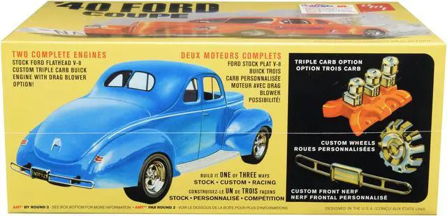 Alt view image 5 of 6 - Skill 2 Model Kit 1940 Ford Coupe 3 in 1 Kit 1/25 Scale Model by AMT