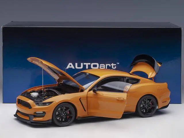 Alt view image 11 of 14 - Ford Mustang Shelby GT-350R Orange Fury Metallic 1/18 Model Car by Autoart