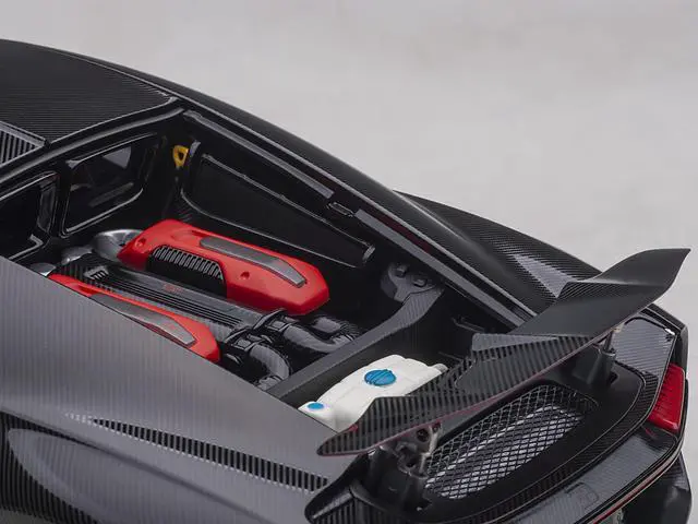 Alt view image 10 of 14 - 2019 Bugatti Chiron Sport Italian Red and Carbon Black 1/18 Model Car by Autoart