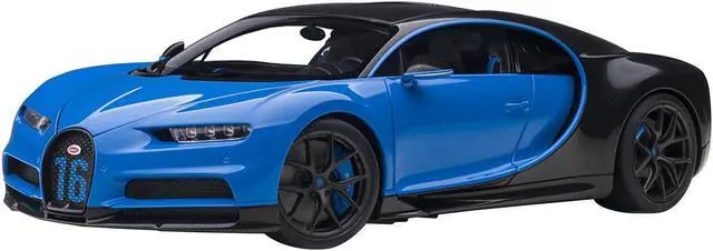 Alt view image 2 of 11 - 2019 Bugatti Chiron Sport French Racing Blue and Carbon 1/18 Model Car by Autoart