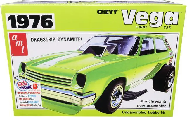 Alt view image 3 of 6 - Skill 2 Model Kit 1976 Chevrolet Vega Funny Car 1/25 Scale Model by AMT