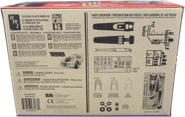 Alt view image 8 of 8 - AMT 1154 1/25 Digger Dragster Fooler Fueler Plastic Model Kit