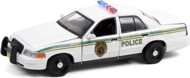 Alt view image 4 of 5 - 2001 Ford Crown Victoria Police Interceptor White "Miami Metro Police Department" "Dexter" (2006-2013) TV Series 1/43 Diecast Model Car by Greenlight
