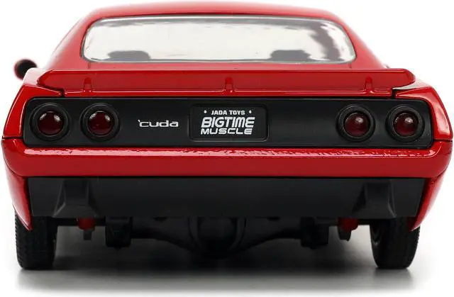 Alt view image 12 of 16 - 1973 Plymouth Barracuda Red with Black Stripes "Bigtime Muscle" Series 1/24 Diecast Model Car by Jada