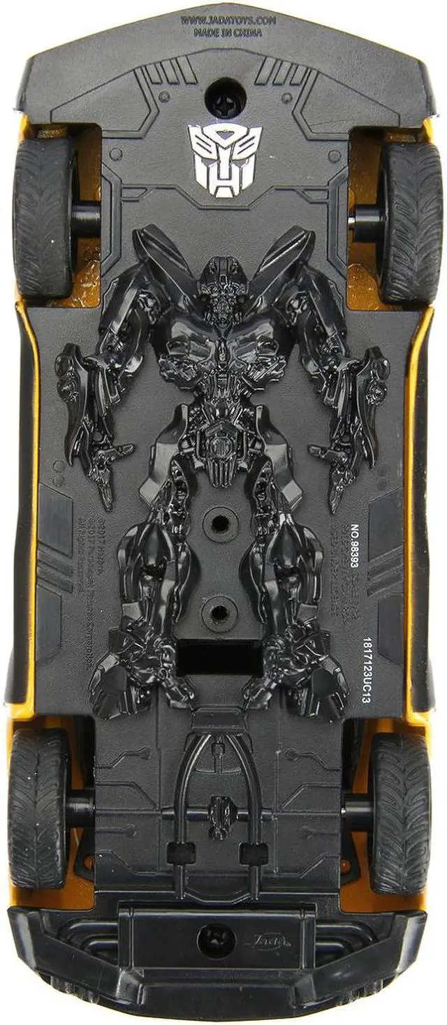 Alt view image 7 of 8 - 2016 Chevrolet Camaro Yellow Bumblebee with Robot on Chassis "Transformers: The Last Knight" (2017) Movie 1/32 Diecast Model Car by Jada