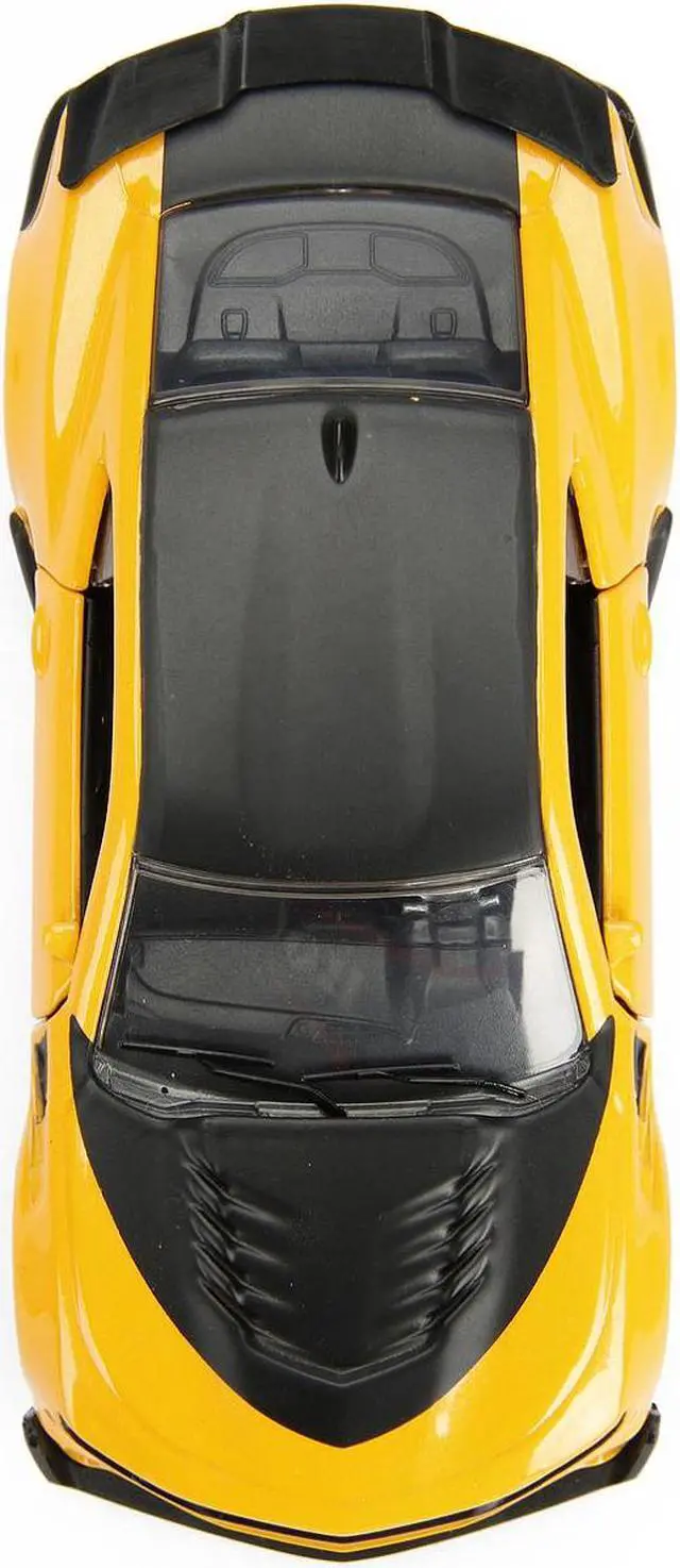 Alt view image 6 of 8 - 2016 Chevrolet Camaro Yellow Bumblebee with Robot on Chassis "Transformers: The Last Knight" (2017) Movie 1/32 Diecast Model Car by Jada