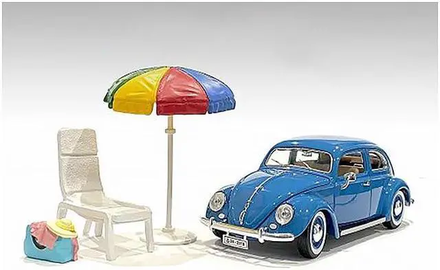 Alt view image 5 of 9 - "Beach Girls" Accessories (Beach Chair and Beach Umbrella and Duffle Bag) for 1/24 Scale Models by American Diorama