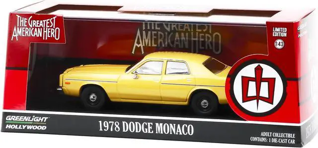 Alt view image 5 of 5 - 1978 Dodge Monaco Yellow "The Greatest American Hero" (1981-1983) TV Series  1/43 Diecast Model Car by Greenlight
