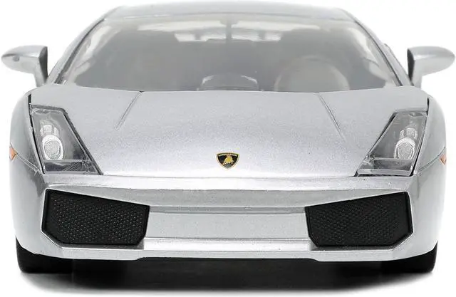 Alt view image 11 of 16 - Lamborghini Gallardo Superleggera Silver Metallic with Yellow Stripes "Hyper-Spec" Series 1/24 Diecast Model Car by Jada