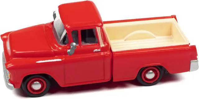 Alt view image 4 of 5 - 1955 Chevrolet Cameo Pickup Truck Red and Ivory 1/87 (HO) Scale Model Car by Classic Metal Works