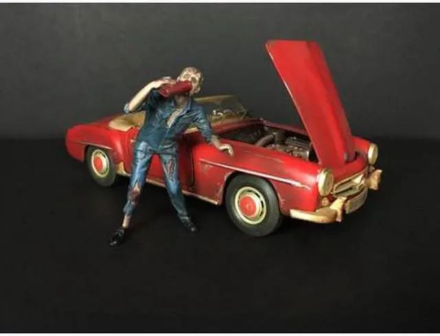 Alt view image 3 of 5 - Zombie Mechanic Figurine III for 1/18 Scale Models by American Diorama