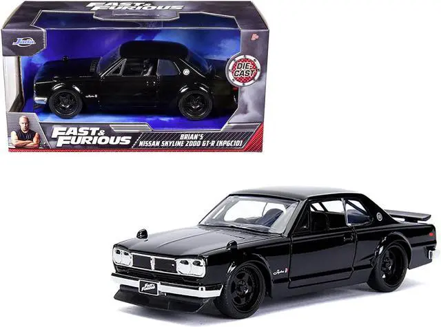 Alt view image 3 of 5 - Brian's Nissan Skyline 2000 GT-R (KPGC10) Black "Fast & Furious" Movie 1/32 Diecast Model Car by Jada