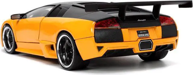 Alt view image 10 of 16 - Lamborghini Murcielago LP 640 Yellow Metallic and Matt Black "Hyper-Spec" Series 1/24 Diecast Model Car by Jada