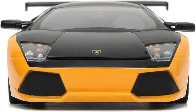 Alt view image 11 of 16 - Lamborghini Murcielago LP 640 Yellow Metallic and Matt Black "Hyper-Spec" Series 1/24 Diecast Model Car by Jada